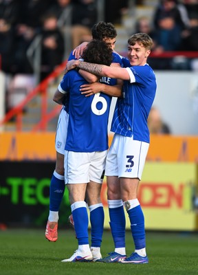 140326 - Exeter City v Cardiff City - Sky Bet League 1 - Alex Robertson of Cardiff City celebrates after scoring their sides third goal 