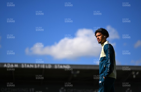 140326 - Exeter City v Cardiff City - Sky Bet League 1 - Calum Scanlon of Cardiff City walk the pitch ahead of kick off 