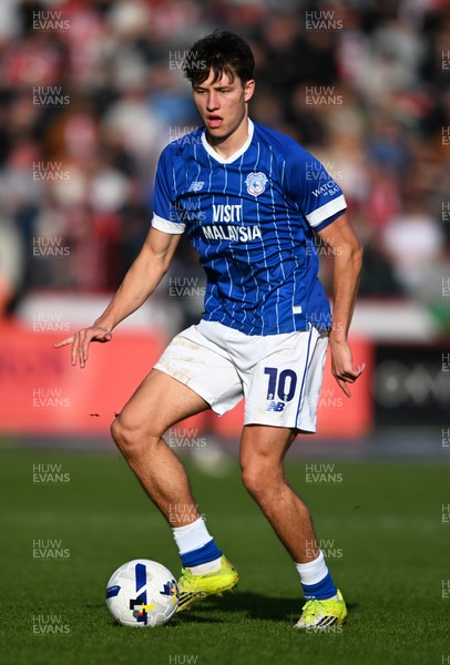 140326 - Exeter City v Cardiff City - Sky Bet League 1 - Rubin Colwill of Cardiff City looks on 