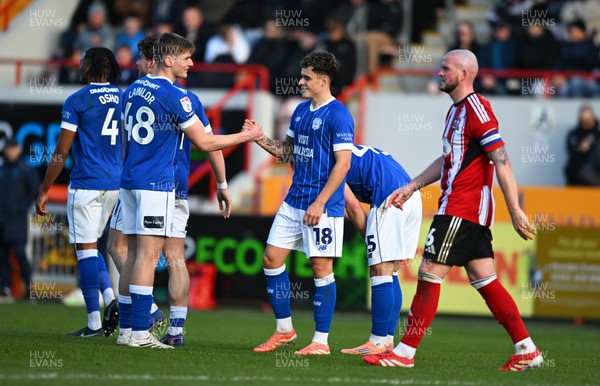 140326 - Exeter City v Cardiff City - Sky Bet League 1 - Alex Robertson of Cardiff City celebrates after scoring their sides third goal 