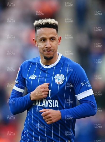 140326 - Exeter City v Cardiff City - Sky Bet League 1 - Callum Robinson of Cardiff City celebrates after scoring their sides fourth goal 