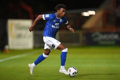 160925 - Exeter City v Cardiff City - Vertu Trophy - Tanatswa Nyakuhwa of Cardiff City