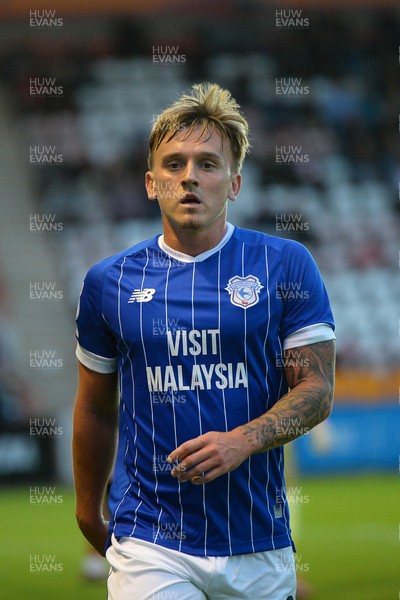 160925 - Exeter City v Cardiff City - Vertu Trophy - Isaak Davies of Cardiff City