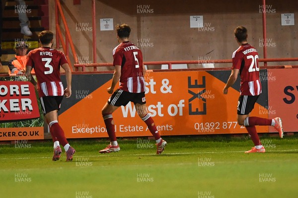 160925 - Exeter City v Cardiff City - Vertu Trophy - Jack Fitzwater of Exeter score a late equaliser but it is disallowed 
