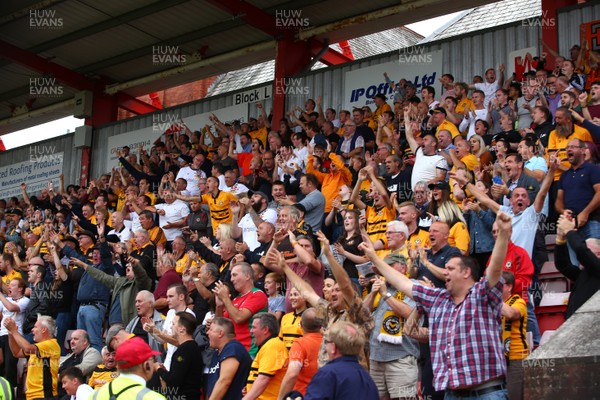 180818 - Exeter City v Newport County - EFL SkyBet League 2 - Fans of Newport County celebrates the goal 