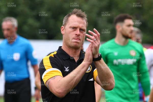 180818 - Exeter City v Newport County - EFL SkyBet League 2 - Manager of Newport County Michael Flynn applauds the travelling fans at the end of the game  