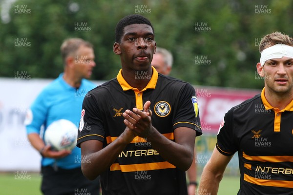 180818 - Exeter City v Newport County - EFL SkyBet League 2 - Tyreeq Bakinson of Newport County applauds the travelling fans at the end of the game  