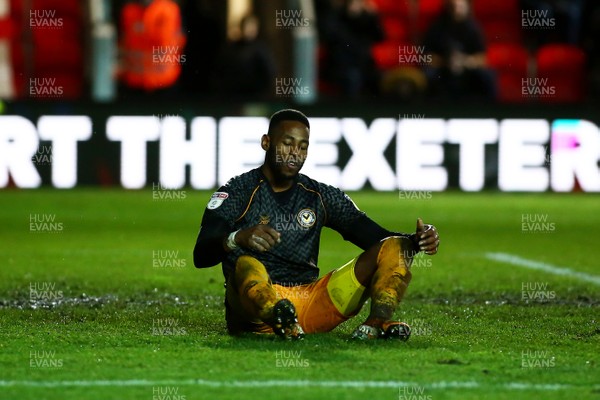 261219 - Exeter City v Newport County - EFL SkyBet League 2 - Jamille Matt of Newport County is frustrated at a missed chance at goal 