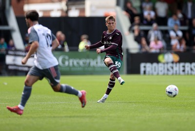 260725 - Exeter City v Swansea City - Pre Season Friendly - Ethan Galbraith of Swansea 