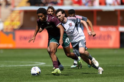 260725 - Exeter City v Swansea City - Pre Season Friendly - Kyrell Wilson of Swansea makes a break