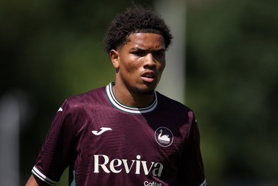 260725 - Exeter City v Swansea City - Pre Season Friendly - Kyrell Wilson of Swansea 