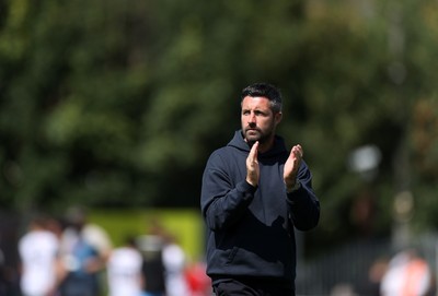 260725 - Exeter City v Swansea City - Pre Season Friendly - Swansea City Manager Alan Sheehan at full time