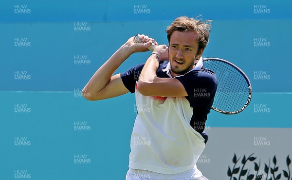 170619 - Fever Tree Tennis Championships - Daniil Medvedev of Russia in action on his way to victory over Fernando Verdasco