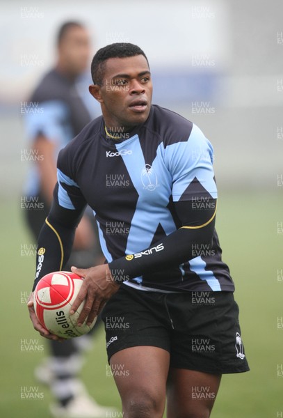 16.11.10.. Fiji Rugby Training session, Treforest -  Fiji's Seveci Taka during training 