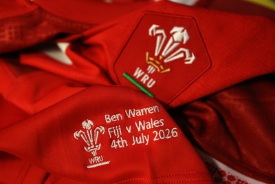 040726 - Fiji v Wales - Nations Championship - Ben Warren�s jersey in the dressing room before the game