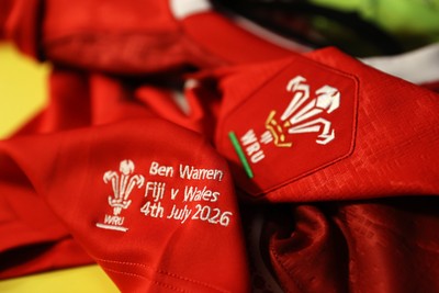 040726 - Fiji v Wales - Nations Championship - Ben Warren�s jersey in the dressing room before the game