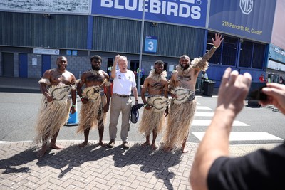 040726 - Fiji v Wales - Nations Championship - Both sets of fans outside the stadium before the game