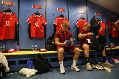 040726 - Fiji v Wales - Nations Championship - Jac Morgan in the dressing room before the game