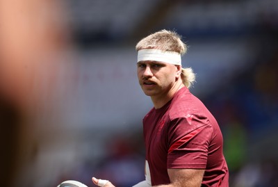 040726 - Fiji v Wales - Nations Championship - Aaron Wainwright of Wales during the warm up
