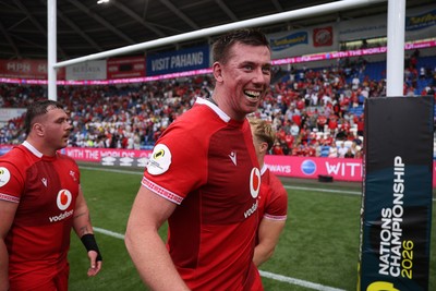 040726 - Fiji v Wales - Nations Championship - Adam Beard of Wales at full time