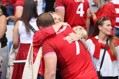 040726 - Fiji v Wales - Nations Championship - Jac Morgan of Wales with family at full time