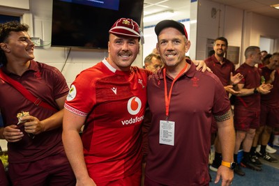 040726 - Fiji v Wales - Nations Championship - Ben Warren of Wales receives his first cap from Paul James