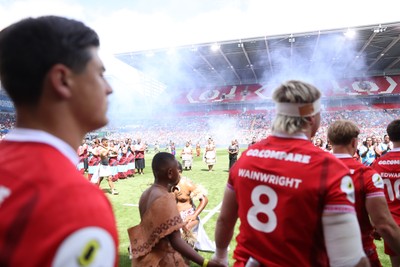 040726 - Fiji v Wales - Nations Championship - Wales walk onto the pitch
