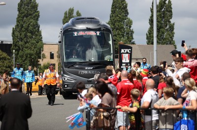 040726 - Fiji v Wales - Nations Championship - Wales team bus arrives