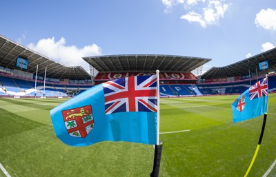 040726 - Fiji v Wales, Nations Championship - A general view of the Cardiff City Stadium displaying Fijian flags ahead of the match