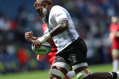 040726 - Fiji v Wales, Nations Championship - Pita-Gus Sowakula of Fiji races in to score try