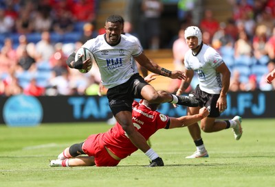 040726 - Fiji v Wales, Nations Championship - Jiuta Wainiqolo of Fiji breaks away