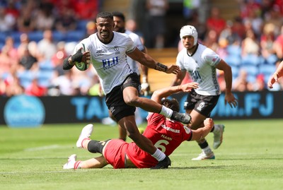 040726 - Fiji v Wales, Nations Championship - Jiuta Wainiqolo of Fiji breaks away
