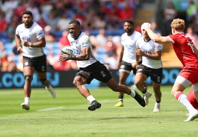040726 - Fiji v Wales, Nations Championship - Jiuta Wainiqolo of Fiji breaks away
