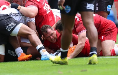 040726 - Fiji v Wales, Nations Championship - Ryan Elias of Wales powers over to score try