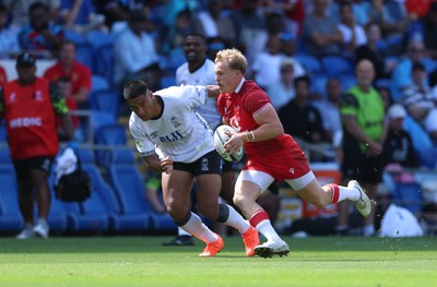 040726 - Fiji v Wales, Nations Championship - Blair Murray of Wales breaks away