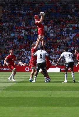 040726 - Fiji v Wales, Nations Championship - James Botham of Wales takes the line out