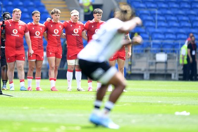 040726 - Fiji v Wales - Nations Championship - Wales watch as Fiji performs the Cibi