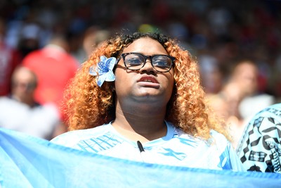 040726 - Fiji v Wales - Nations Championship - Fiji fans during the anthem