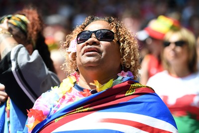 040726 - Fiji v Wales - Nations Championship - Fiji fans during the anthem