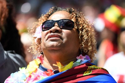 040726 - Fiji v Wales - Nations Championship - Fiji fans during the anthem