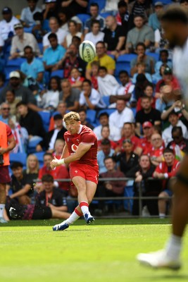 040726 - Fiji v Wales - Nations Championship - Dan Edwards of Wales kicks the conversion
