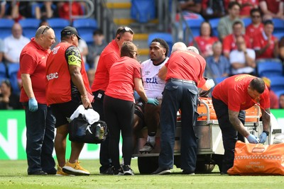 040726 - Fiji v Wales - Nations Championship - Tim Hoyt of Fiji leaves the field injured 
