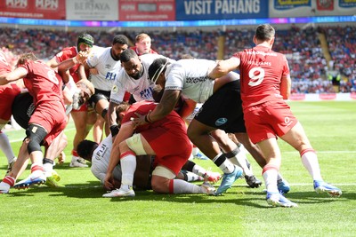 040726 - Fiji v Wales - Nations Championship - Elia Canakaivata of Fiji scores a try