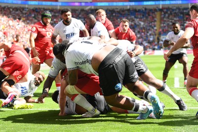 040726 - Fiji v Wales - Nations Championship - Elia Canakaivata of Fiji scores a try
