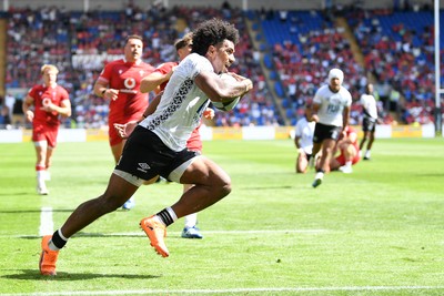 040726 - Fiji v Wales - Nations Championship - Selestino Ravutaumada of Fiji runs in to score a try