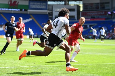 040726 - Fiji v Wales - Nations Championship - Selestino Ravutaumada of Fiji runs in to score a try
