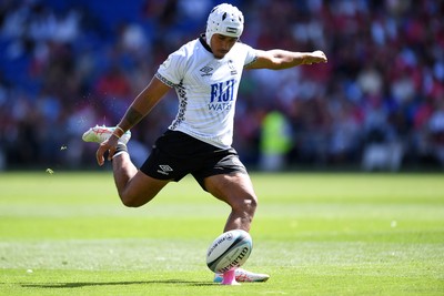 040726 - Fiji v Wales - Nations Championship - Isaiah Armstrong-Ravula of Fiji kicks the conversion