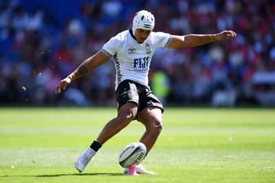 040726 - Fiji v Wales - Nations Championship - Isaiah Armstrong-Ravula of Fiji kicks the conversion