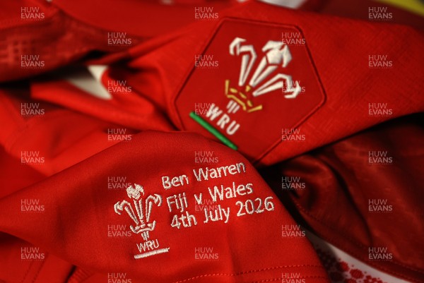 040726 - Fiji v Wales - Nations Championship - Ben Warren�s jersey in the dressing room before the game