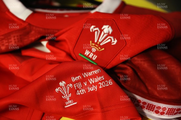 040726 - Fiji v Wales - Nations Championship - Ben Warren�s jersey in the dressing room before the game
